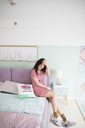  No.138 语梦-送你一杯鸳鸯奶茶（豹纹棉袜、白色运动棉袜、美足） [158P1V3.0G]